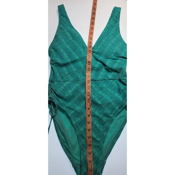 Robin Piccone One-Piece Swimsuit Womens Aqua Teal Size 8 Sahara Plunge - Picture 7 of 10
